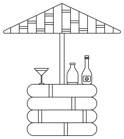 Tiki Bar Coloring Page